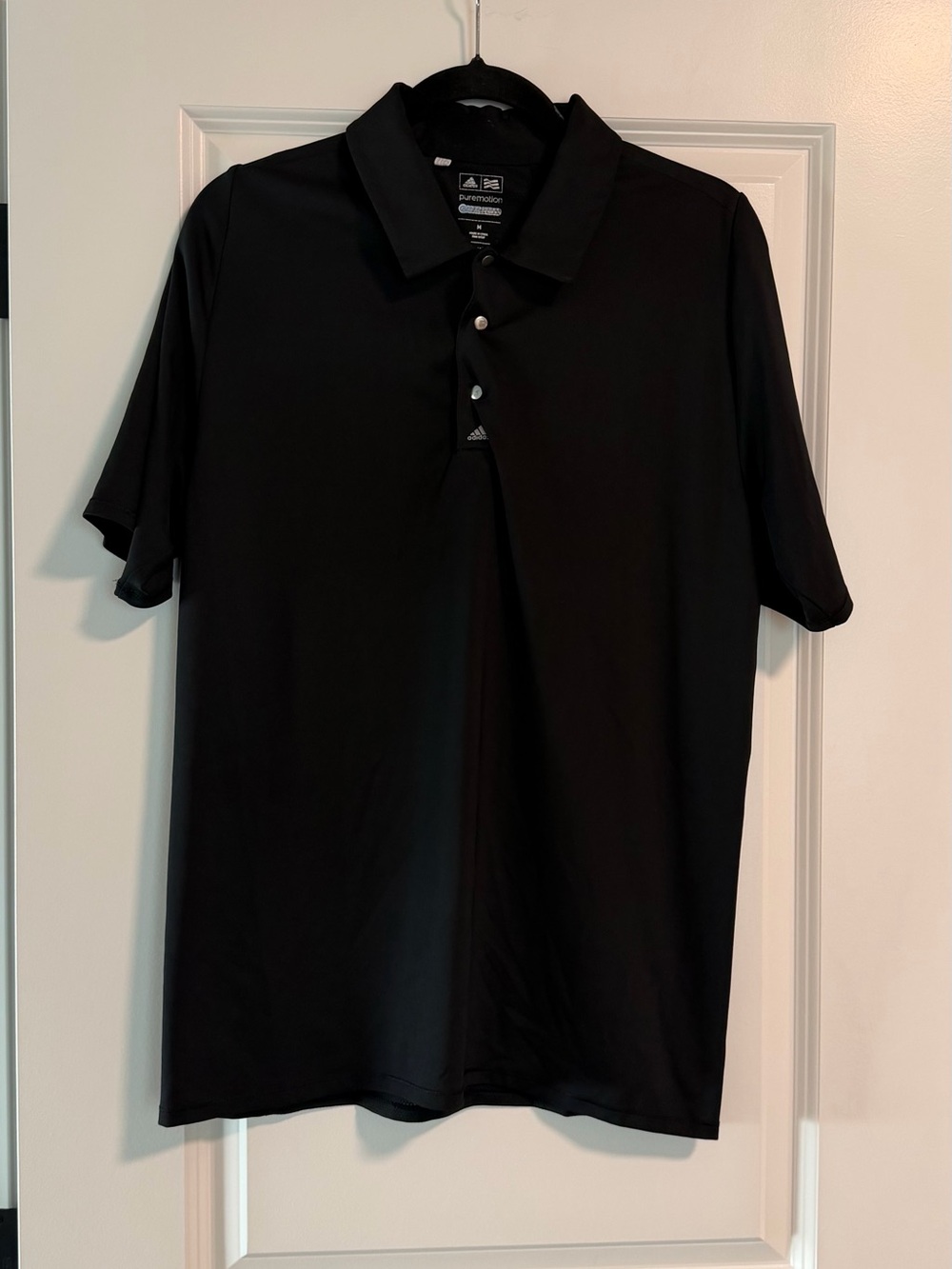 Adidas Pure Motion Black Short-Sleeve Golf Polo M